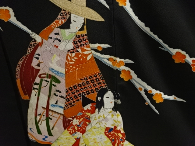 大正ロマン 娘に枝梅模様留袖(比翼付き)